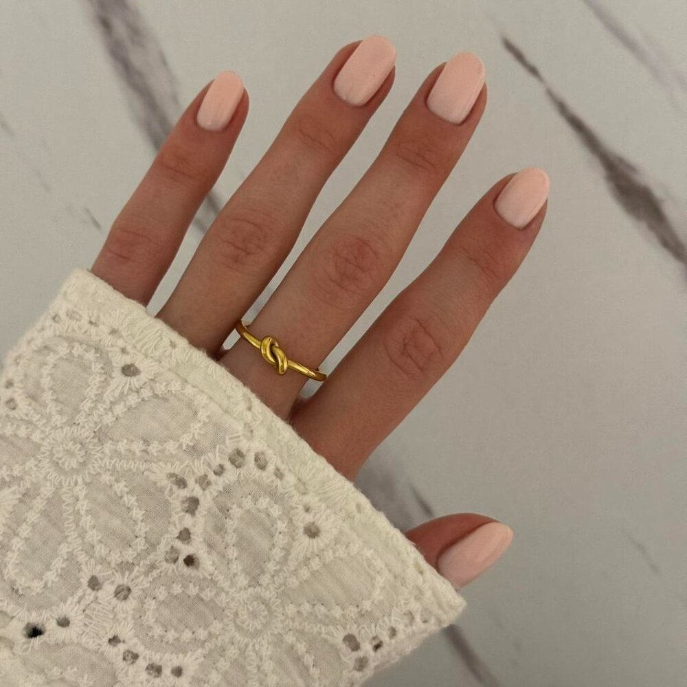 SKU0185 Retro Gold Knot Women Minimalist Thin Ring Stainless steel + gift bag